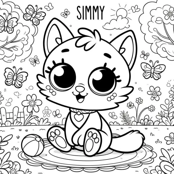 Màu sắc đáng yêu simmy cat simmy cho trẻ em 9