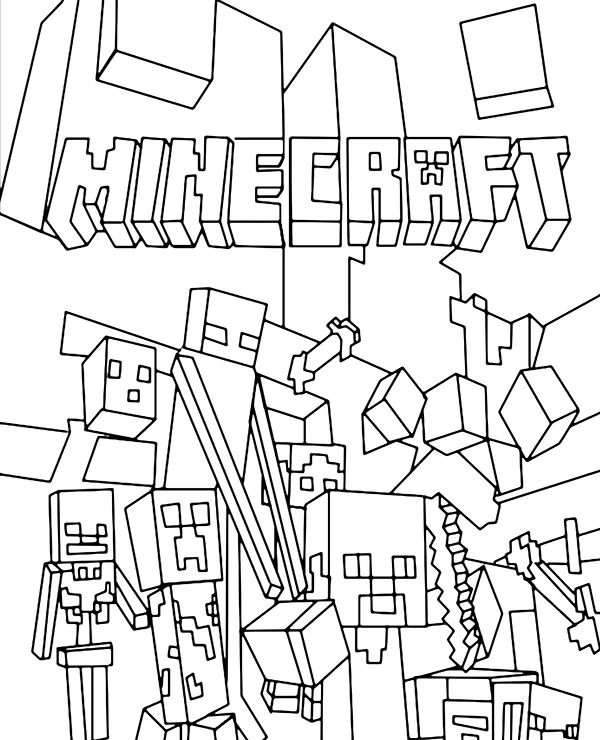 Babies will be fascinated with vivid and easy -to -color minecraft coloring.