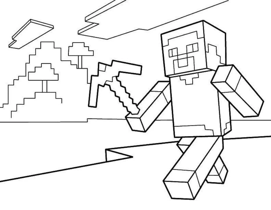 Minecraft coloring painting creates, stimulating the creativity of young children.