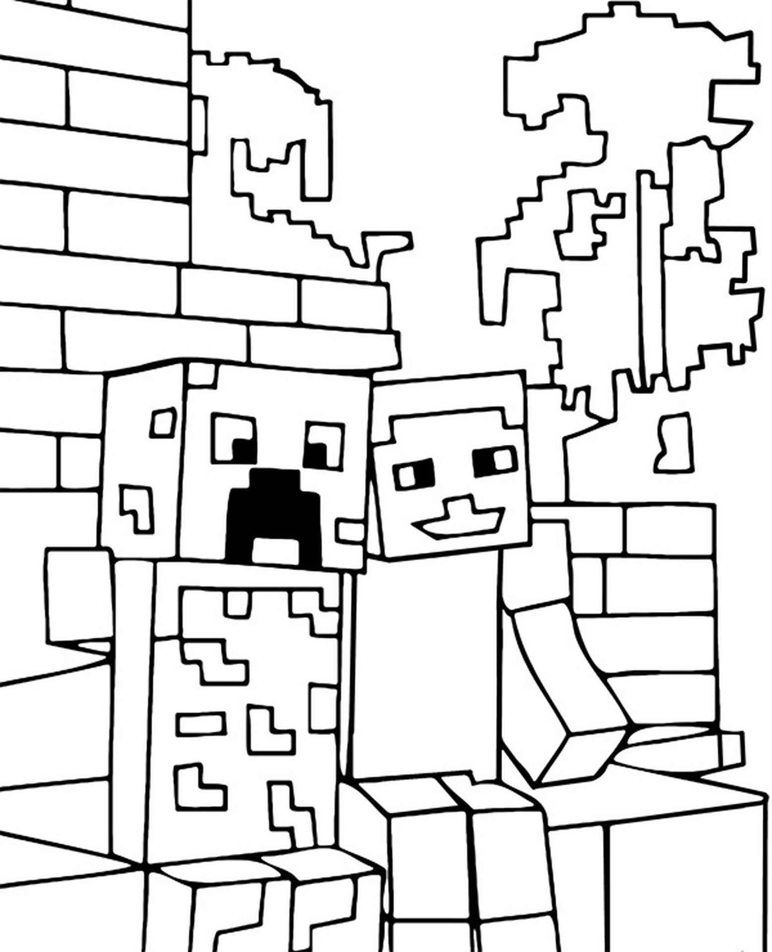 Coloring Minecraft - Babies play and study, develop creative thinking.