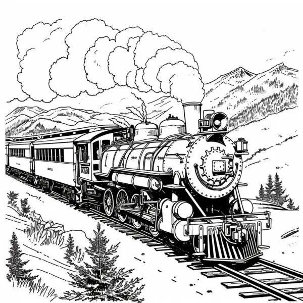 Collection of the most beautiful train coloring, free download for your baby.