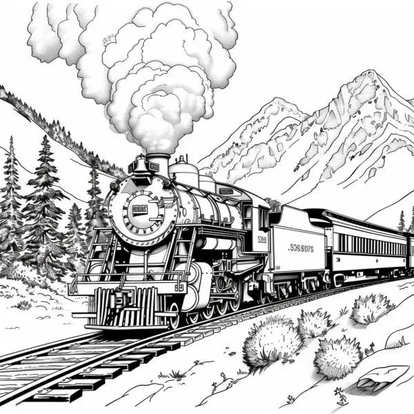 Coloring the train funny, helping children learn more about the journey of movement.