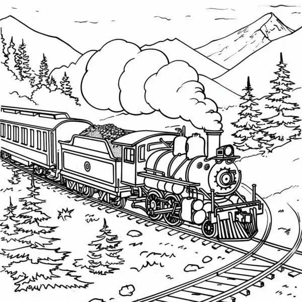 Coloring train paintings - a great gift to help your baby love more creativity.