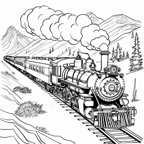 Coloring train - An interesting activity helps children develop painting skills.