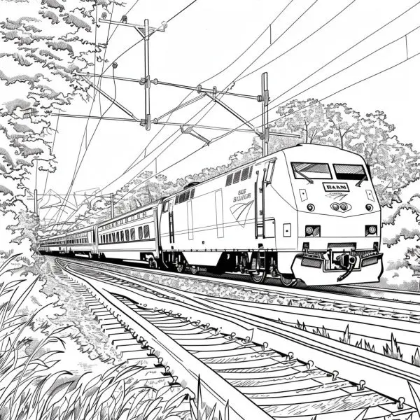 Coloring train: Interesting ways for children to learn more about traffic.