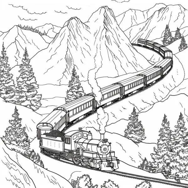 Coloring beautiful and cute train paintings for your baby to learn.