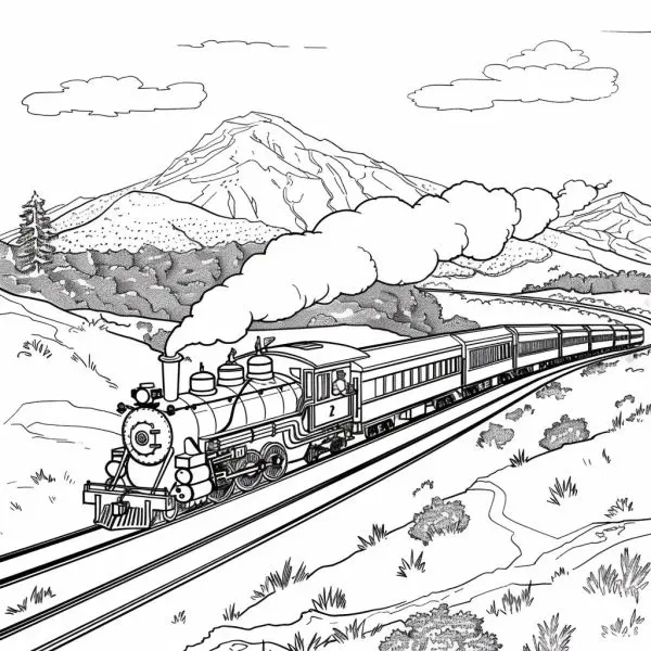 Babies will be fascinated with funny and cute train coloring.