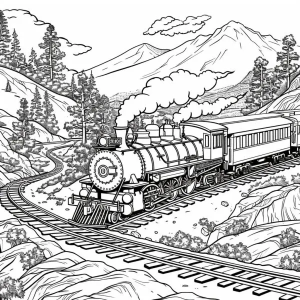 Learn about vehicles through train coloring for children.