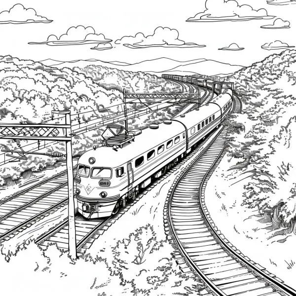 Coloring train - creative and funny activity helps children develop skills.