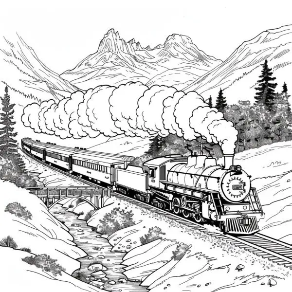 The set of exciting train coloring helps children learn to create creativity!