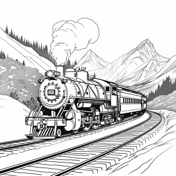 Discover unique trains coloring paintings, download immediately for your baby to learn.