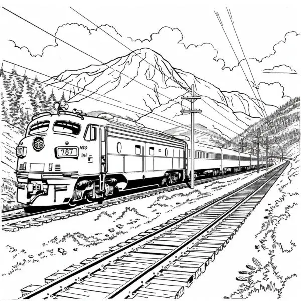 Coloring train - Having funny learning activities helps children understand more about traffic.