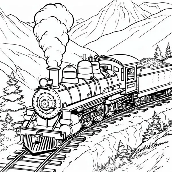 Children will learn more about traffic through extremely cute train coloring.