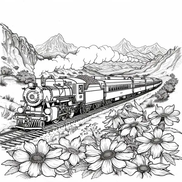 Coloring funny train - interesting activities for your baby every day.