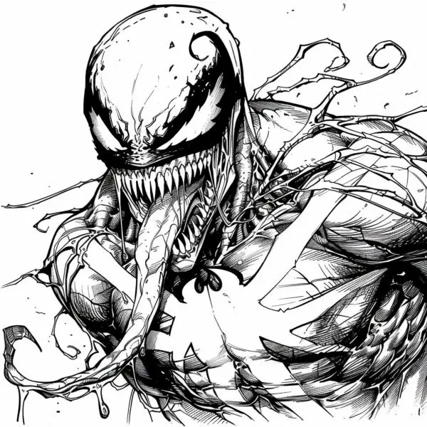 Tải xuống bức tranh màu Venom cực kỳ cho người hâm mộ Marvel Child!