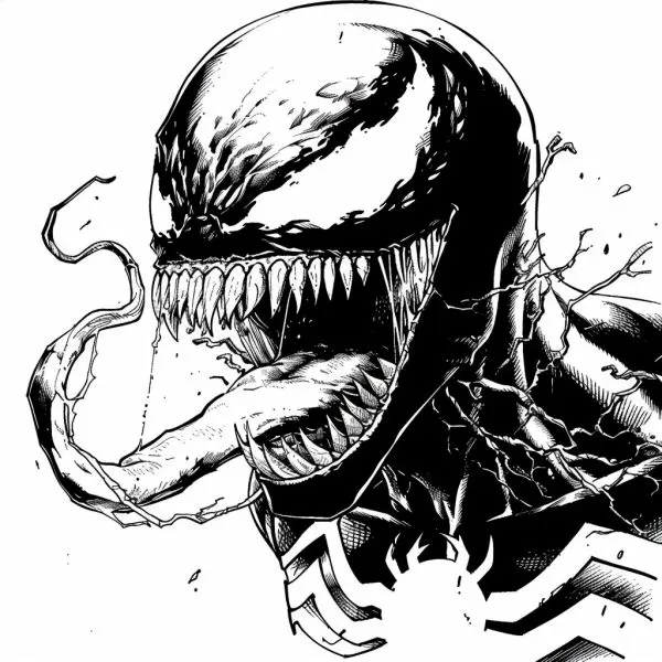 Khám phá điểm thu hút của Venom thông qua các bức tranh tô màu truyền cảm hứng.