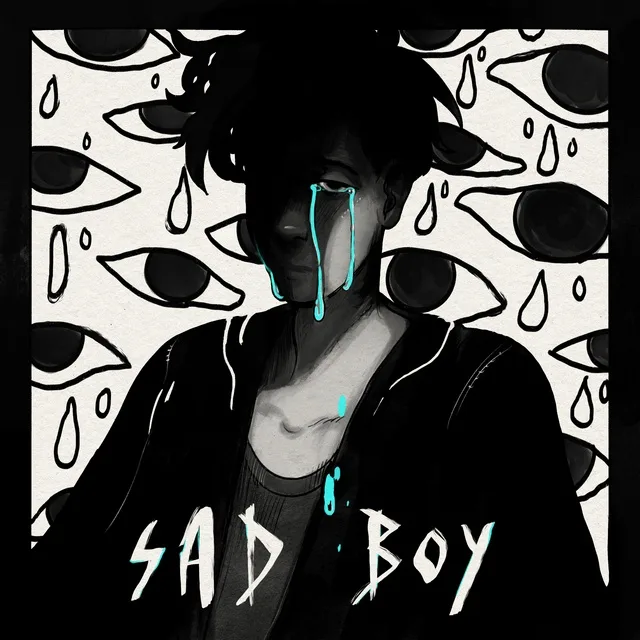 Avatar Sad Boy Black and White 46