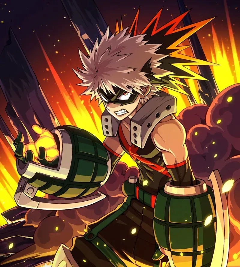 Bnha Katsuki Bakugo là một nhân vật đang bùng nổ với sức mạnh đáng gờm