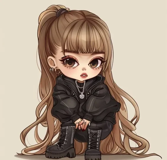 Xem hình ảnh Lisa Chibi trong trang phục sành điệu.