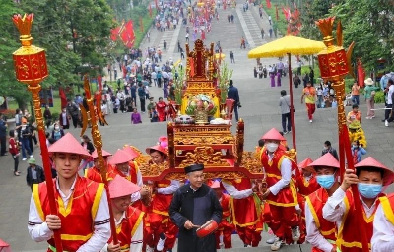 Không gian lễ hội của King Hung Temple đầy bản sắc Việt Nam