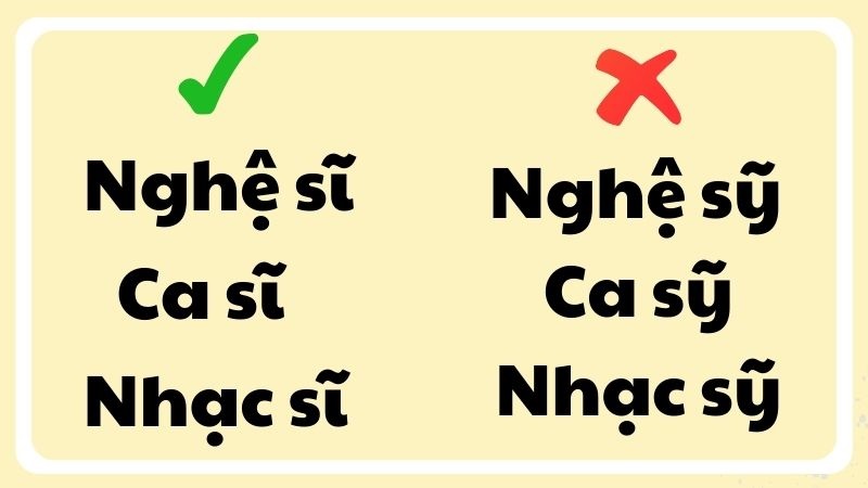 nghệ sỹ hay nghệ sĩ, ca sỹ hay ca sĩ, nhạc sỹ hay nhạc sĩ đúng chính tả