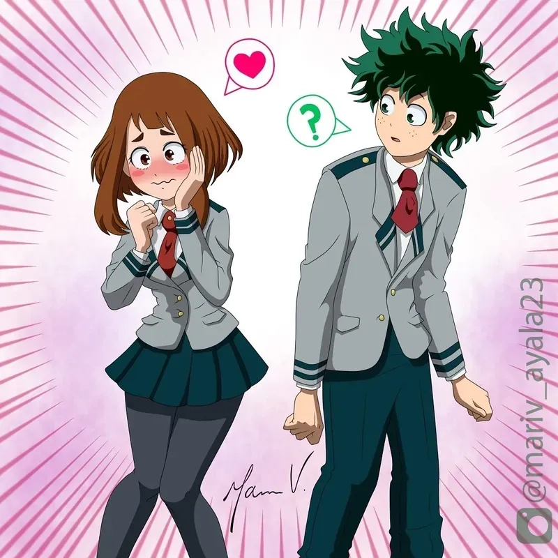 Ochaco uraraka hôn khoảnh khắc lãng mạn mà người hâm mộ mong đợi cho Izuku