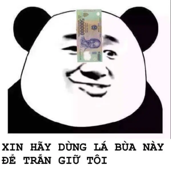 Meme panda cười vào ga