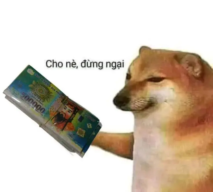 Tiền meme với khuôn mặt hài hước