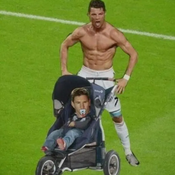 Meme ronaldo và messi vui nhộn