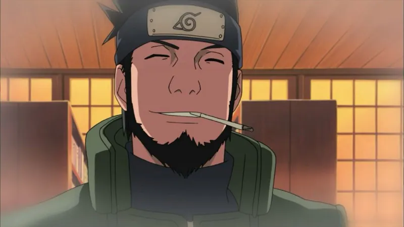 Hình ảnh của Asuma Sarutobi và vũ khí sắc nét