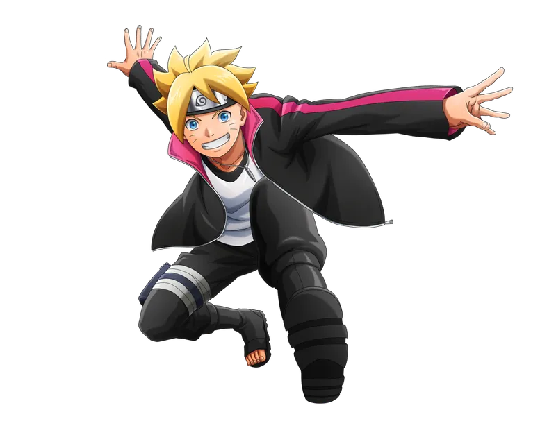 Hình ảnh của Boruto Uzumaki với các giai đoạn hành động cao