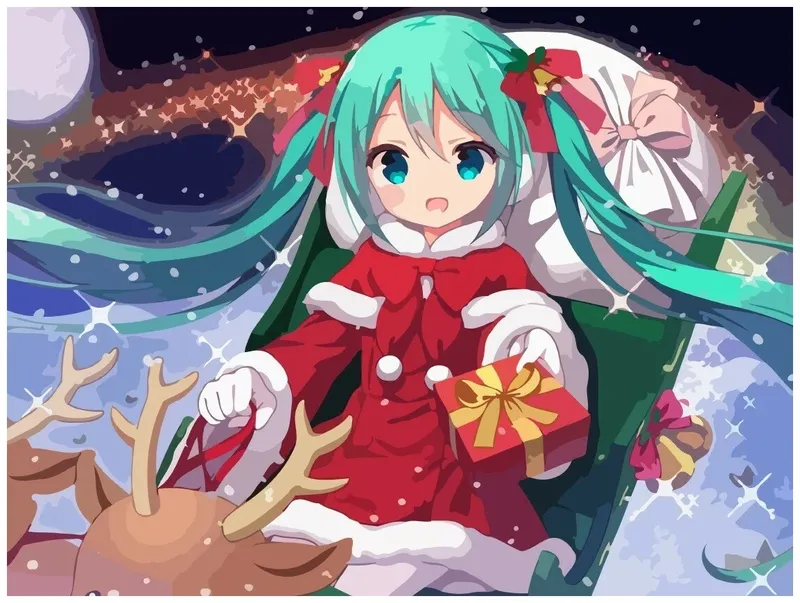 Chibi Anime Christmas rất dễ vẽ với các biểu thức đáng yêu, dễ thực hiện.