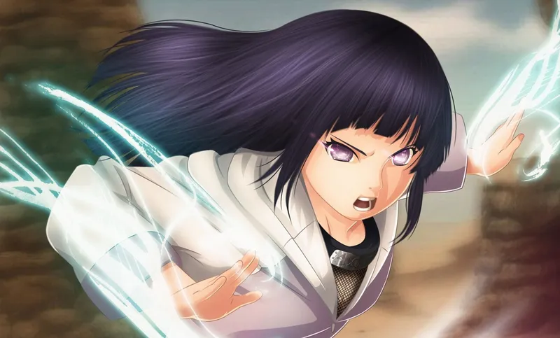 Hinata Hyuga trong bức ảnh mang lại cảm giác yên bình và mạnh mẽ