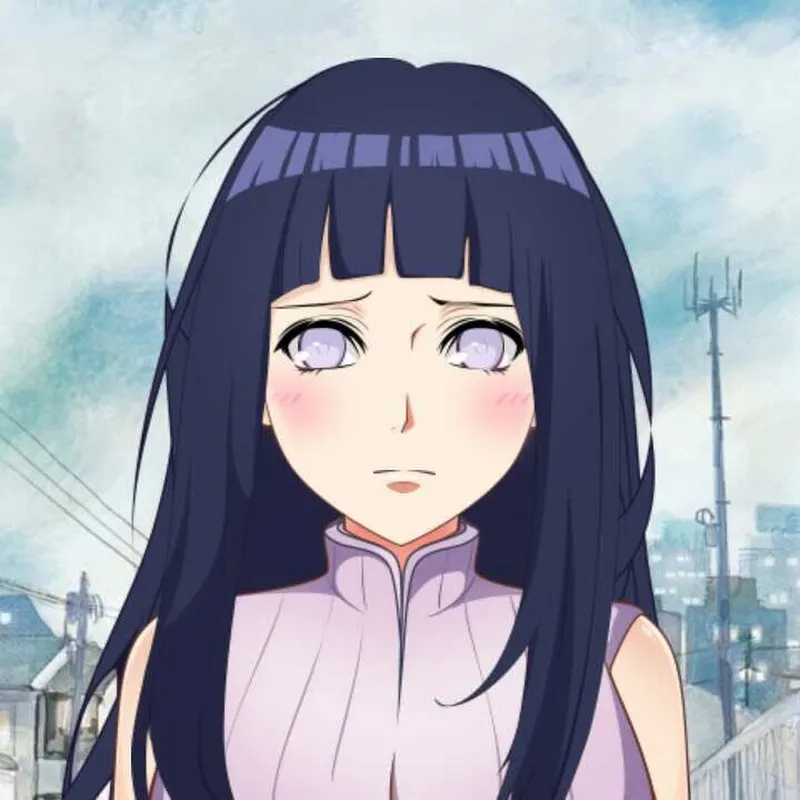 Hinata Hyuga trong bức ảnh, cả hai đều kiên cường và nhẹ nhàng