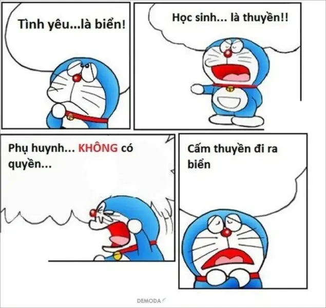 Meme Face Doraemon hạnh phúc trong mọi biểu hiện