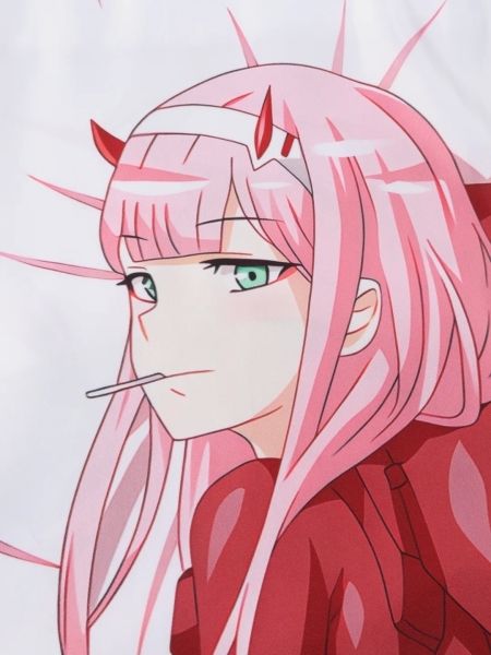 Chibi Zero Two với một cây cung màu đỏ đáng yêu