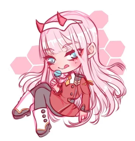 Chibi Zero Two in Darling trong trang phục franxx