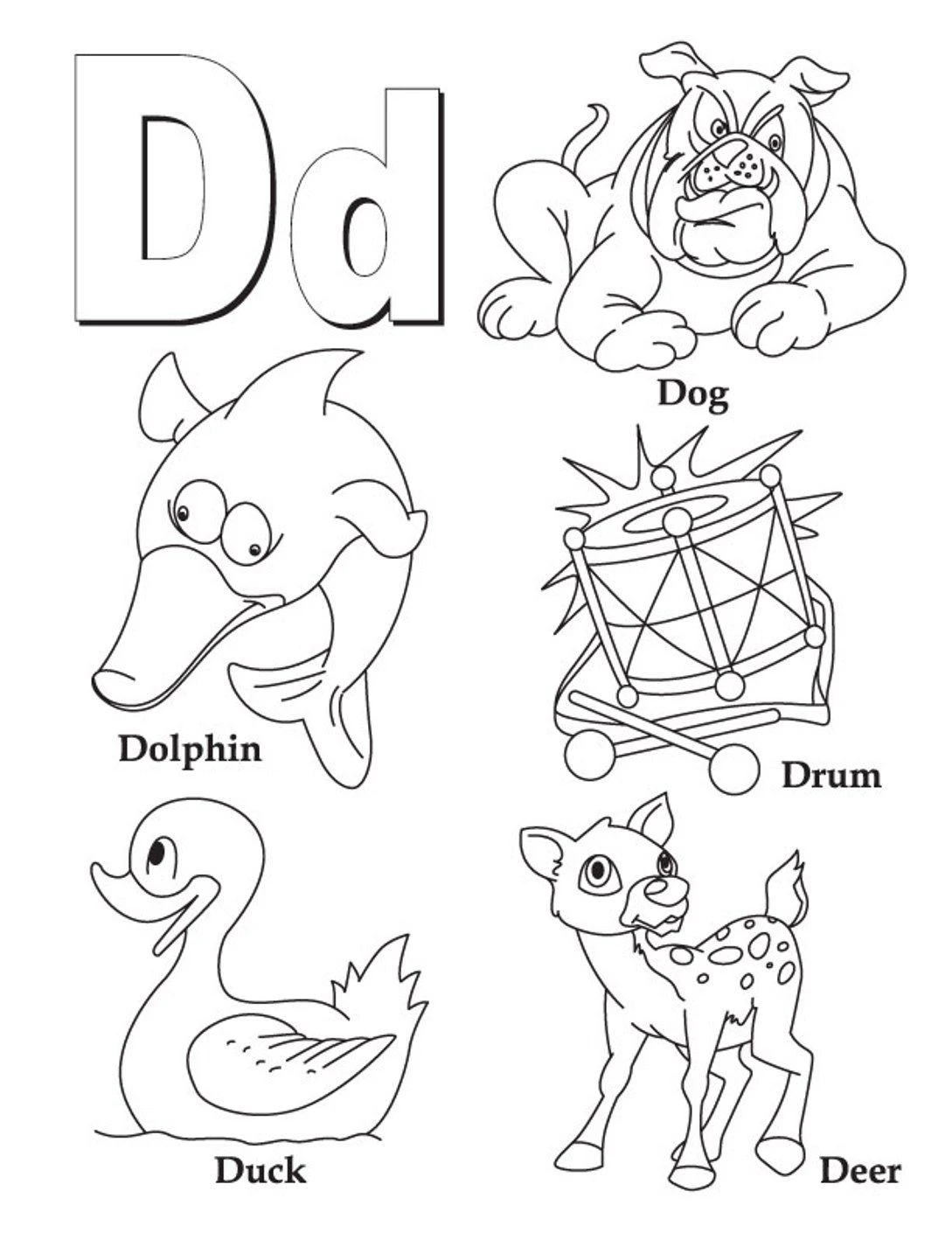 Coloring creative letters, helping children to learn phonetic language in an interesting way.