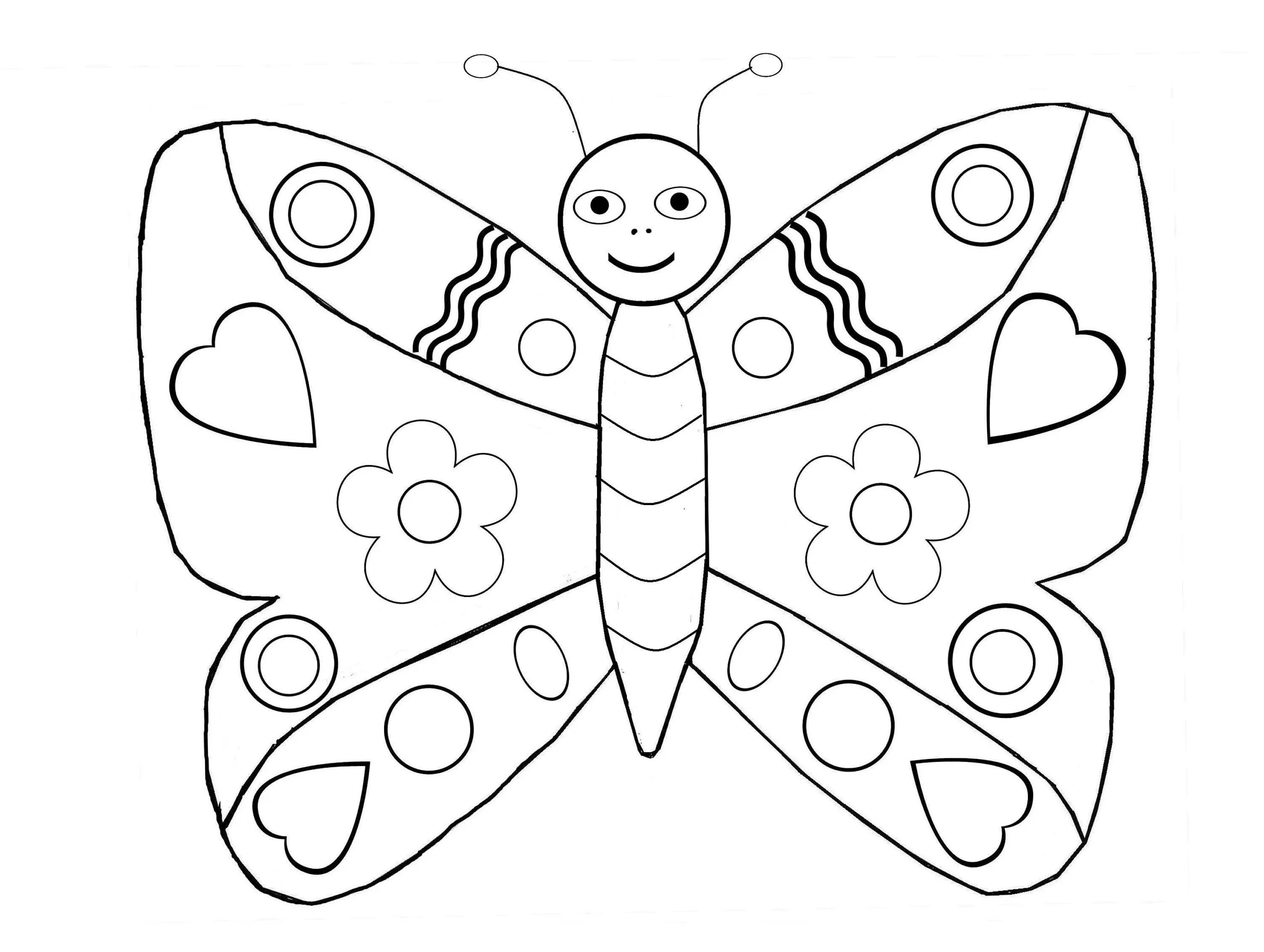 Cute butterfly coloring paintings help children learn to color creatively.