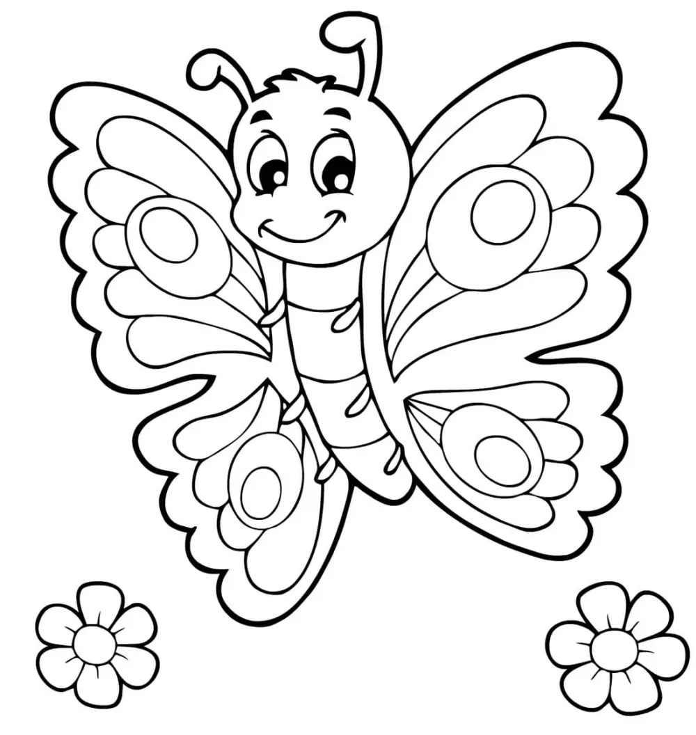 Coloring beautiful butterflies, baby will learn more about nature.