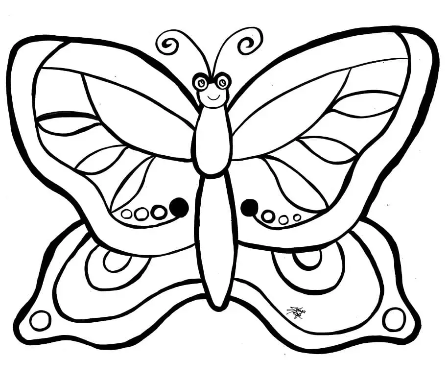 Coloring cute butterflies, stimulating imagination for children.