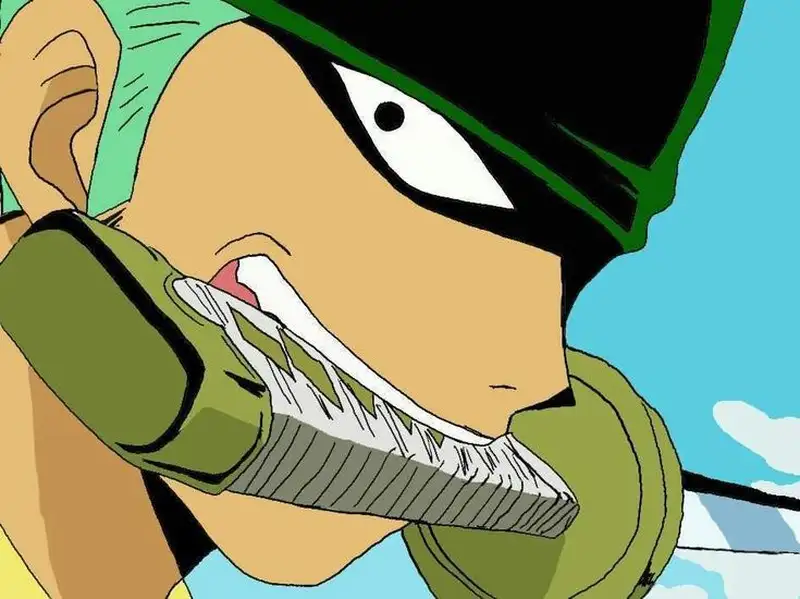 Hình ảnh của Roronoa Zoro với trang phục điển hình thông qua các câu chuyện