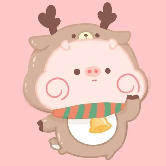 Tải xuống Avatar Chibi Pig vui nhộn, nổi bật giữa đám đông.