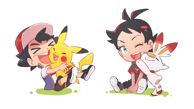 Hình ảnh Pokemon Chibi trong tư thế chiến đấu vui nhộn.