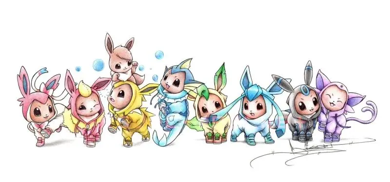 Chibi Pokemon bức ảnh dễ thương với tai đứng