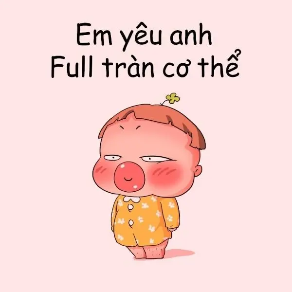 Chibi meme hài hước với khuôn mặt má của cô ấy