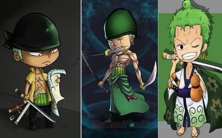 Bức ảnh của Zoro Chibi tuyệt vời nhất trong tư thế ngồi