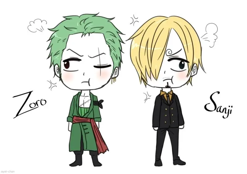 Bức ảnh của Zoro Chibi là người giỏi nhất giữ thanh kiếm ở tư thế chiến đấu