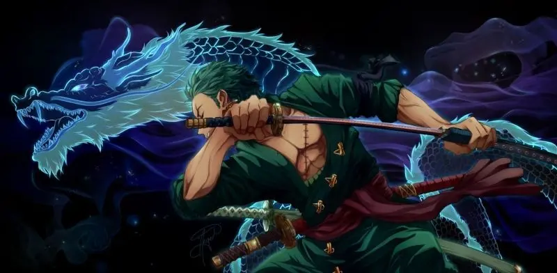 Bức ảnh của Zoro Chibi mát mẻ nhất với khuôn mặt tập trung