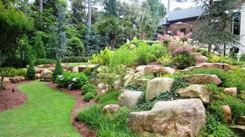 The landscape of the rockery is naturally beautiful, the perfect highlight for the garden.